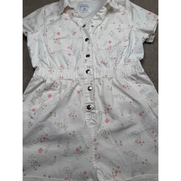 Celebrity Pink Soft Denim Romper. Size L, 11-1 3 Whit Pink Floral Shorts Snaps - Picture 4 of 9
